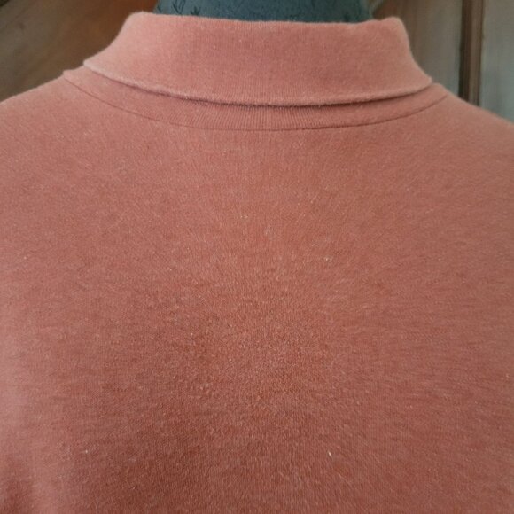 Lands End Womens Tall XL 18-20 Mock Neck Long Sleeve Top 100% Cotton Rust RedMad - Picture 4 of 4
